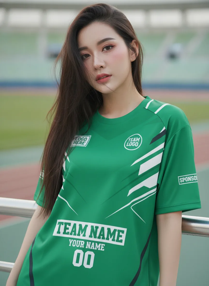 เสื้อกีฬาสีเขียว ลายแอซเท็กชนเผ่า จาก Jabez