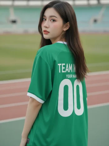 เสื้อกีฬาสีเขียว ลายเบลดเสื้อแข่ง สั่งทำ ด้านหลัง