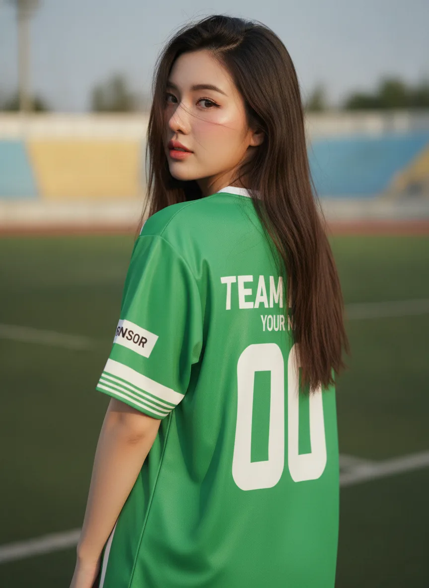 เสื้อกีฬาสีเขียวขาว ลายสายฟ้า เท่ สั่งทำ ด้านหลัง เสื้อกีฬาสีเขียวขาว ลายสายฟ้า เท่ สั่งทำ ด้านหลัง