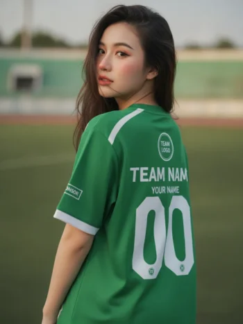 เสื้อกีฬาสีเขียว ลายพู่กันกระจาย สั่งทำ ด้านหลัง