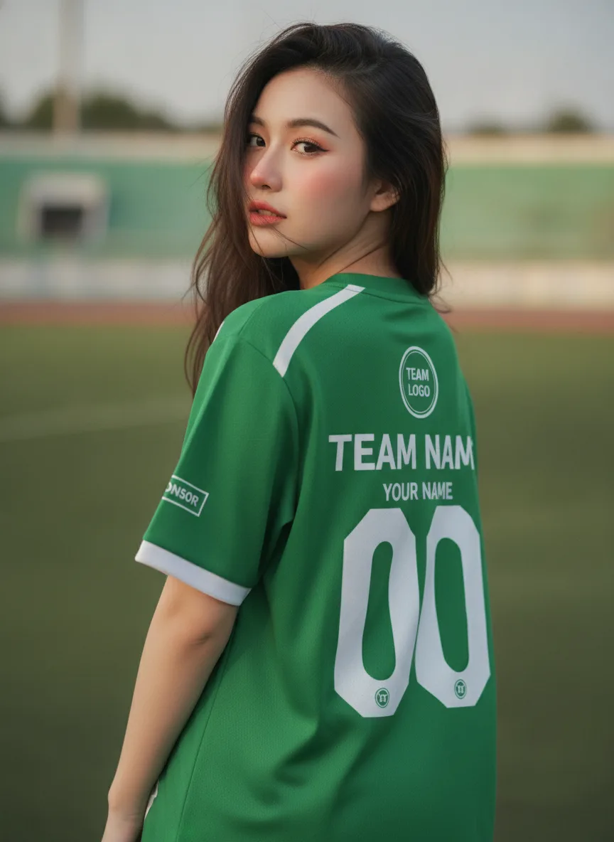 เสื้อกีฬาสีเขียว ลายพู่กันกระจาย สั่งทำ ด้านหลัง เสื้อกีฬาสีเขียว ลายพู่กันกระจาย สั่งทำ ด้านหลัง