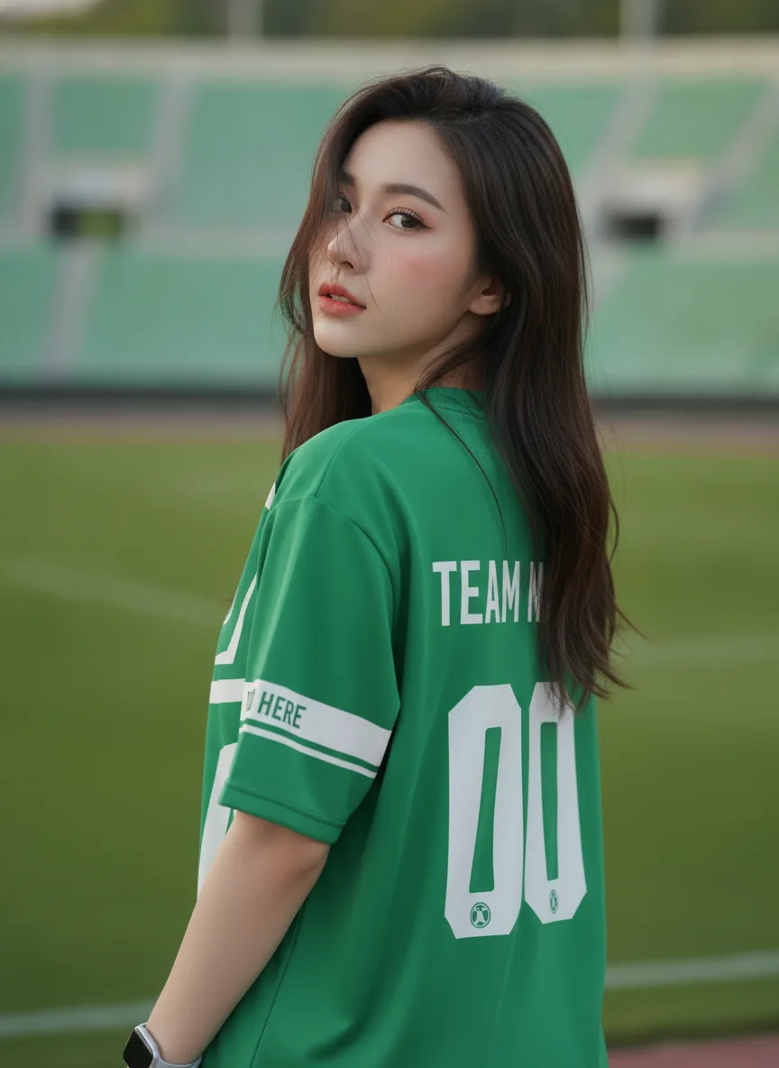 เสื้อกีฬาสีเขียว ลายเรขาตาราง เท่ สั่งทำ ด้านหลัง เสื้อกีฬาสีเขียว ลายเรขาตาราง เท่ สั่งทำ ด้านหลัง