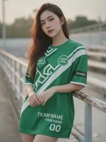 เสื้อกีฬาสีเขียว ลายเขาวงกตกรีก จาก Jabez
