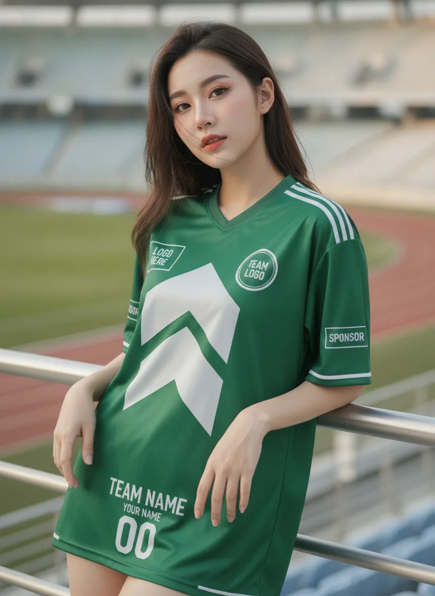 เสื้อกีฬาสีเขียว ลายลูกศรทหาร จาก Jabez