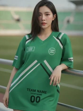 เสื้อกีฬาสีเขียว ลายสก็อตเฉียง จาก Jabez