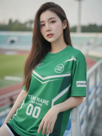 เสื้อกีฬาสีเขียว ลายชาร์ดคริสตัล จาก Jabez