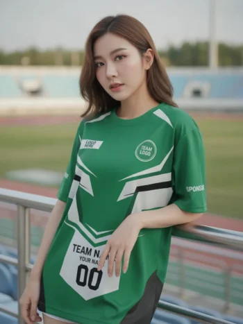 เสื้อกีฬาสีเขียว ลายสไปก์หนามคม จาก Jabez